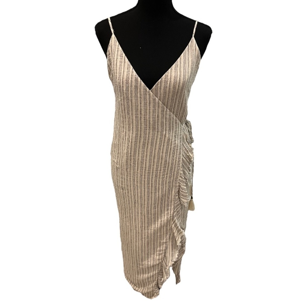 Storia Striped Wrap Maxi Dress Small